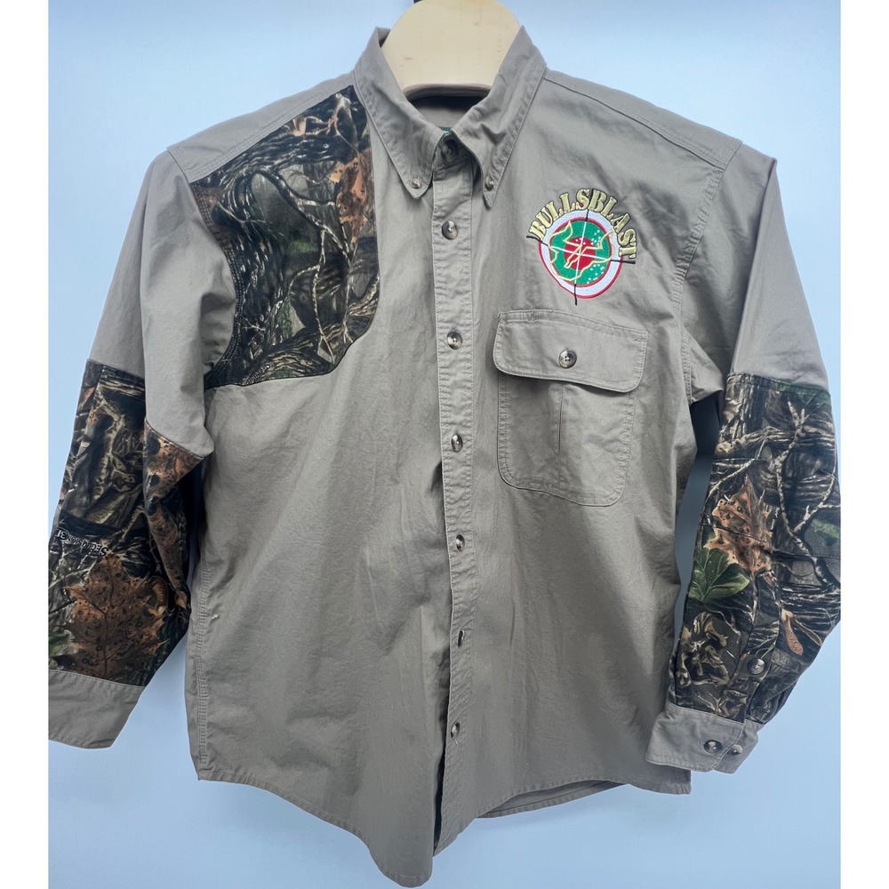 Cabelas Mens‎ L/L Reg/Norm Long Sleeve Camo Trim Bullblast USF